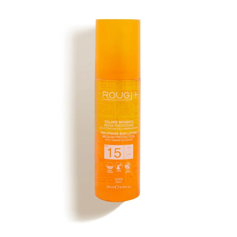 Rougj Solare Bifasico SPF 15 Abbronzante 200 ml Intensificatore dell'Abbronzatura