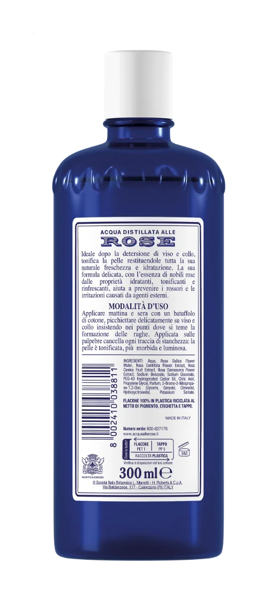 Acqua Alle Rose Tonico Viso Con Acqua Distillata Alle Rose 300 Ml