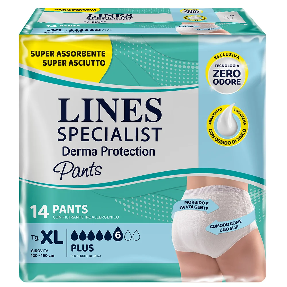 Lines Specialist Derma Pants Plus XL14 pezzi Assorbenti anatomici