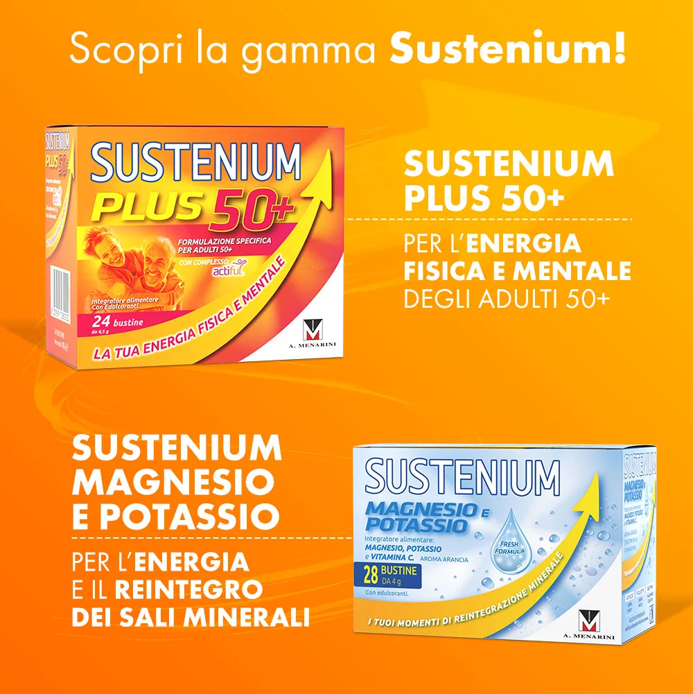 Sustenium Plus Limone e Miele 22 Bustine Integratore Energia Fisica e Mentale