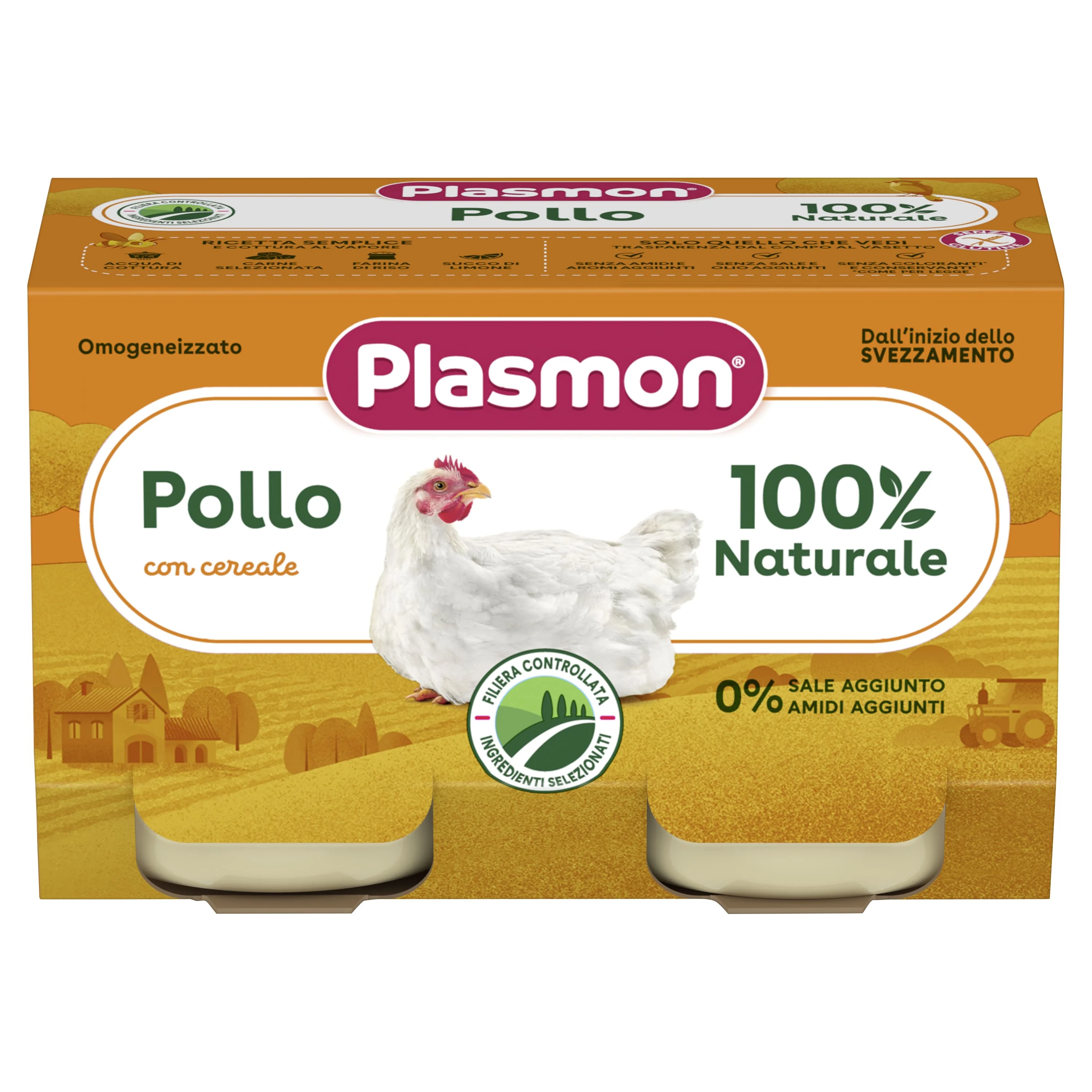 Plasmon Omogeneizzato Pollo 2 Pz x 120 g Alimento per Infanzia