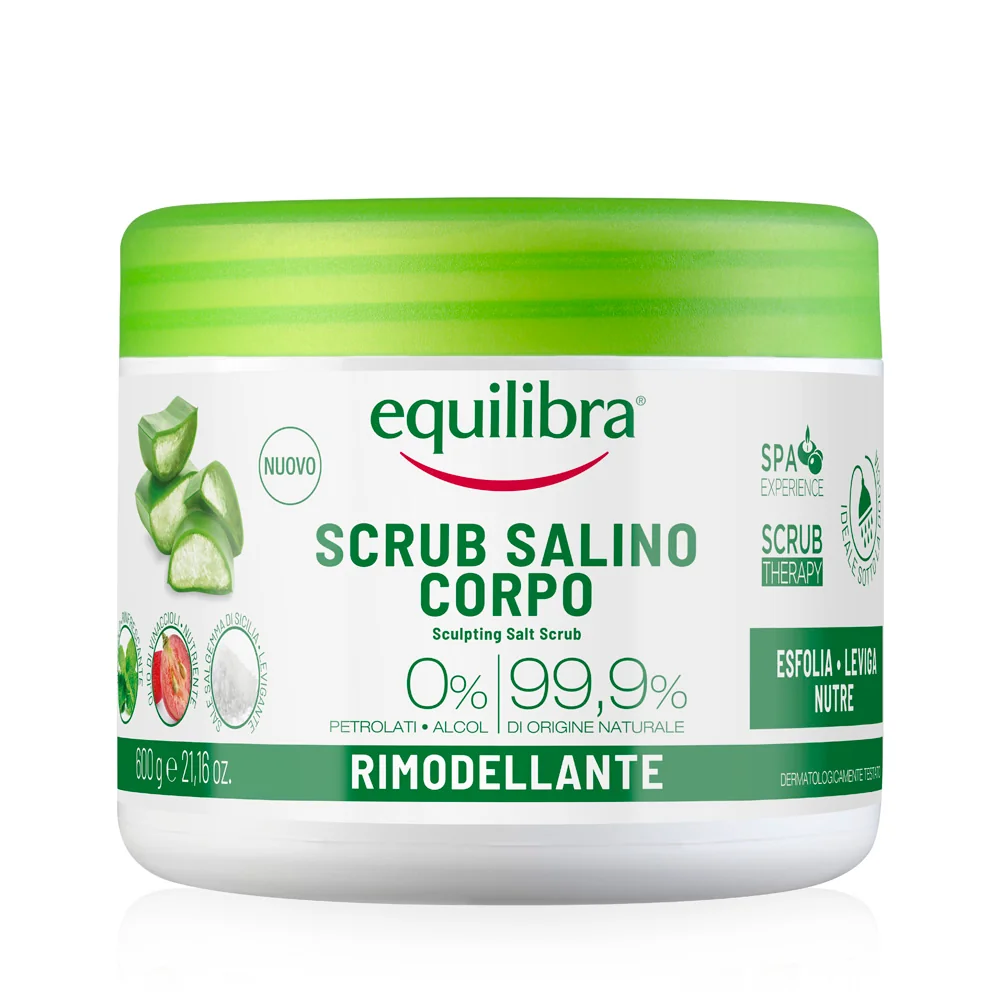 Equilibra Scrub Salino Rimodellante 600 G Esfolia, Leviga e Nutre