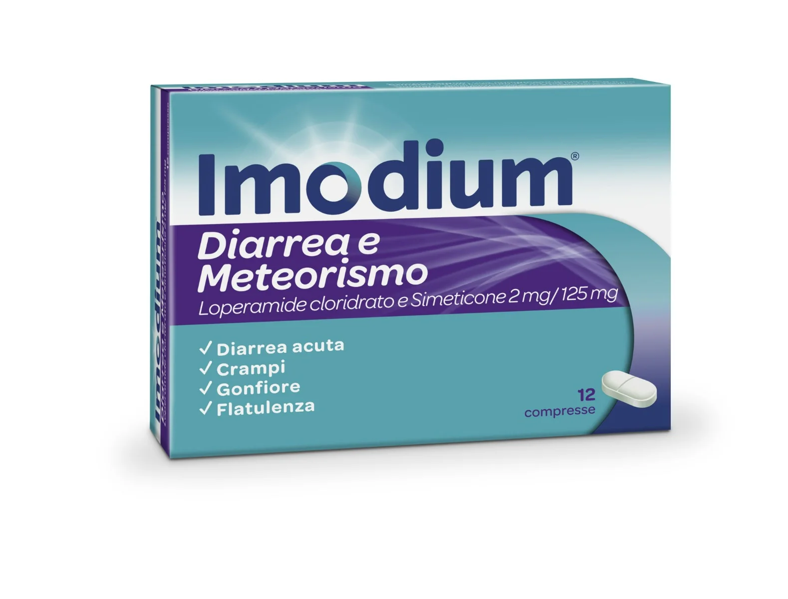 Imodium Diarrea E Meteorismo 12 Compresse Per Intestino