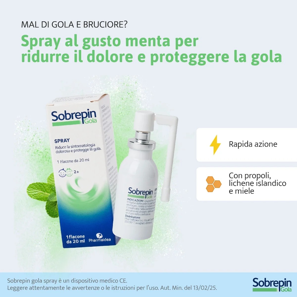 Sobrepin Gola Spray 20 ml Spray per la gola