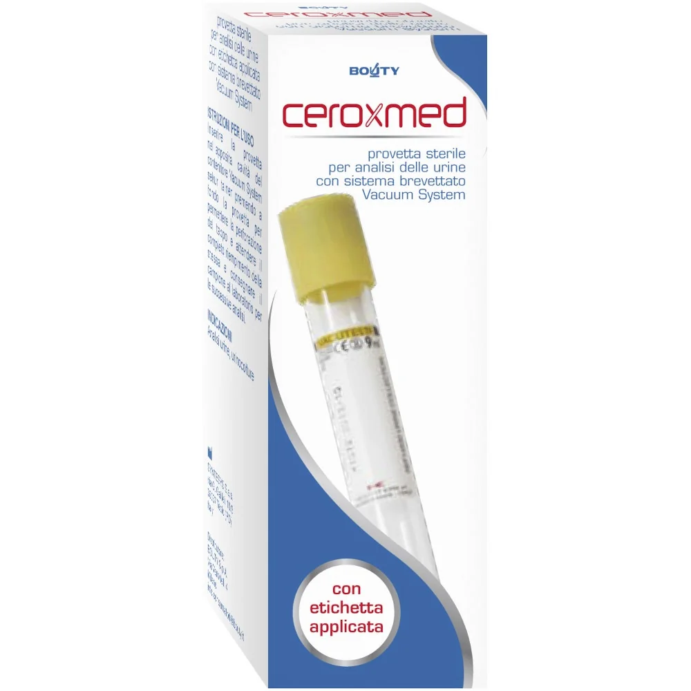 Ceroxmed Provetta Sterile per Analisi delle Urine con Sistema Vacuum System 