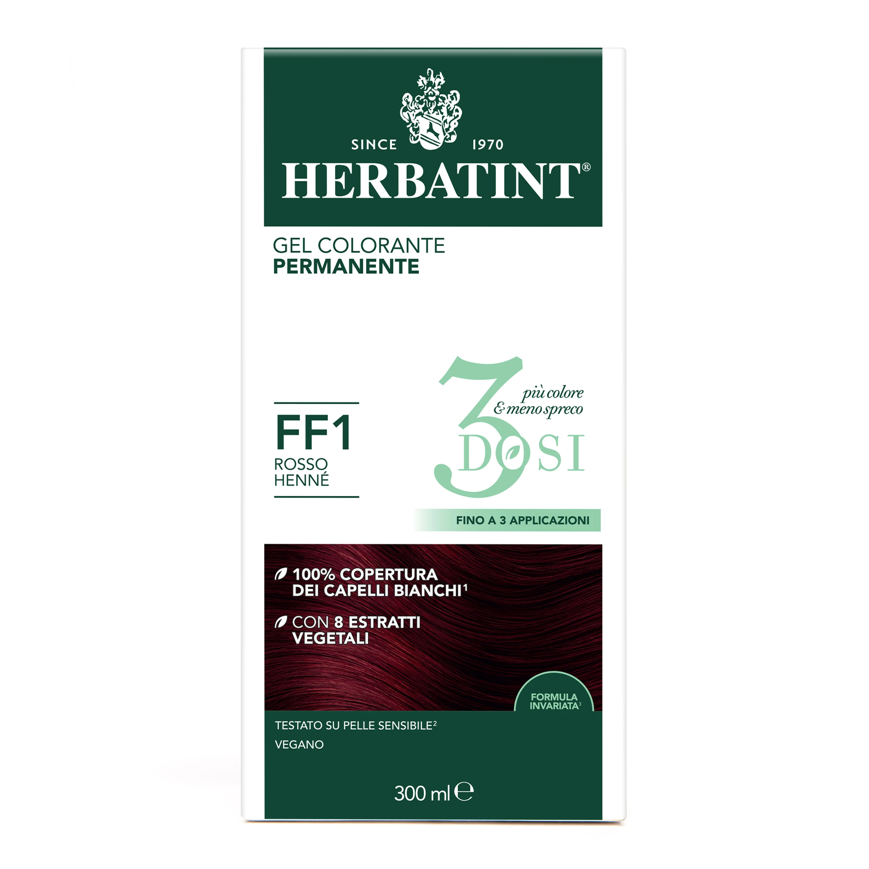 Herbatint Gel Colorante Permanente 3Dosi Ff1 300 Ml 100% Copertura Capelli Bianchi