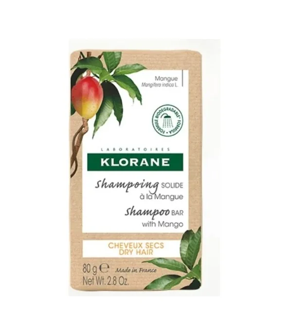 Klorane Shampoo Solido al Mango 80 g Capelli Secchi