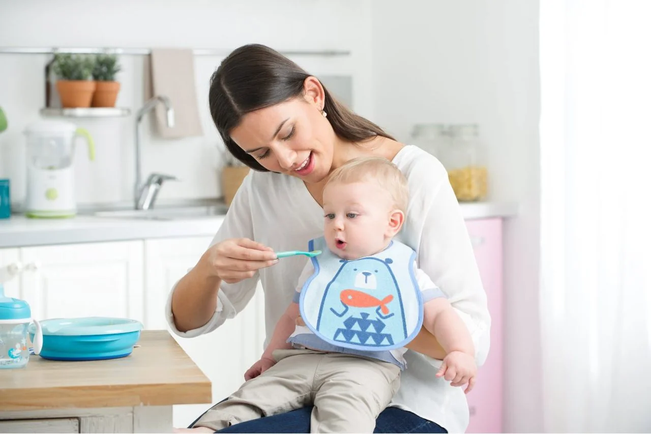 Chicco Bavagline Pappa 6M+ 3 Pezzi Azzurro Azzurro