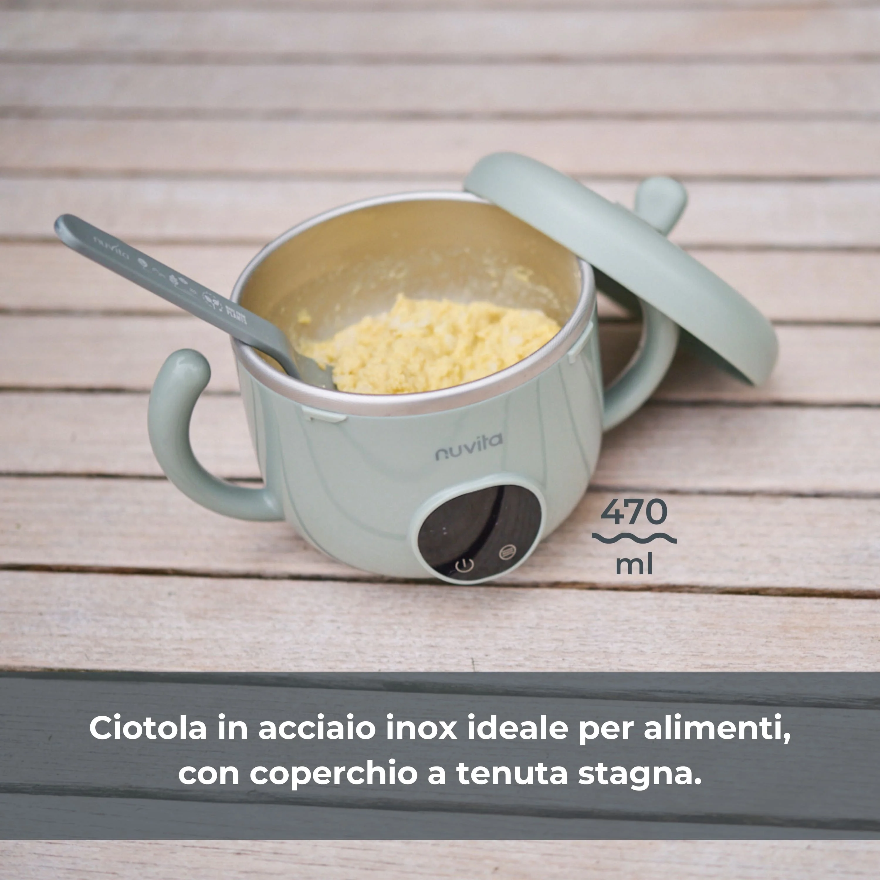 Nuvita Sage Green Pappa'N'Go Scaldavivande E Pastorizzatore