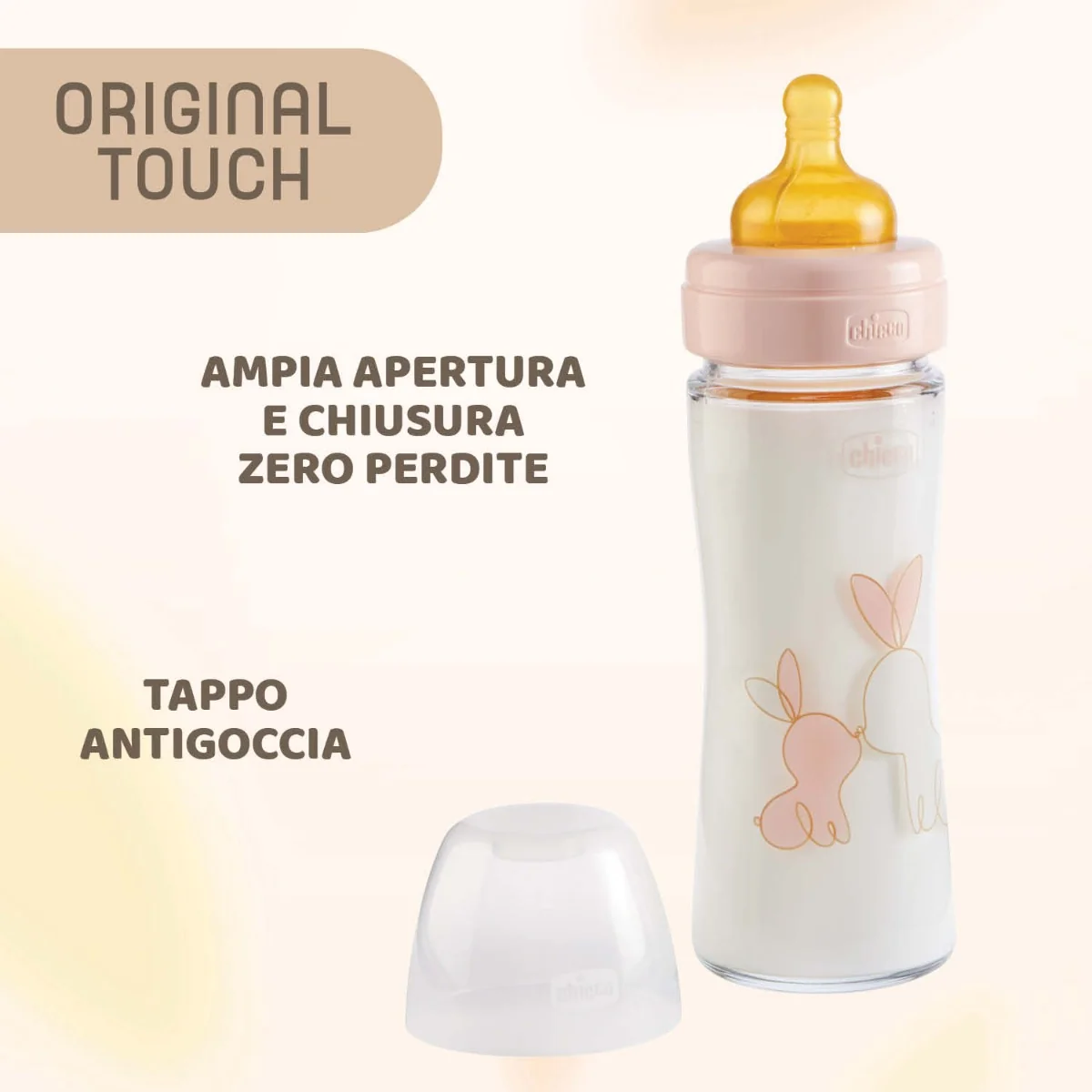 Chicco Biberon Original Touch Vetro Rosa 240 ml