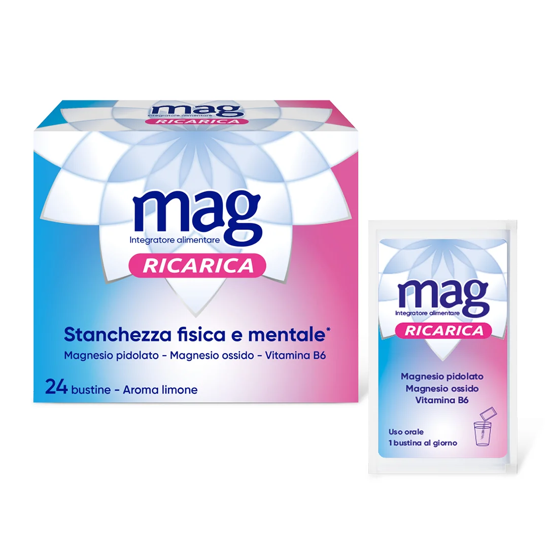 Mag Ricarica 24 Ore 24 Bustine da 4g Integratore per la stanchezza fisica e mentale