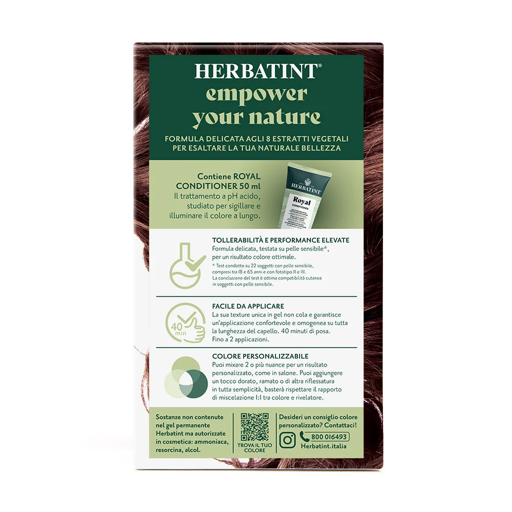 Herbatint Gel Colorante Permanente 7M Biondo Mogano 170 Ml Colore Intenso e Duraturo