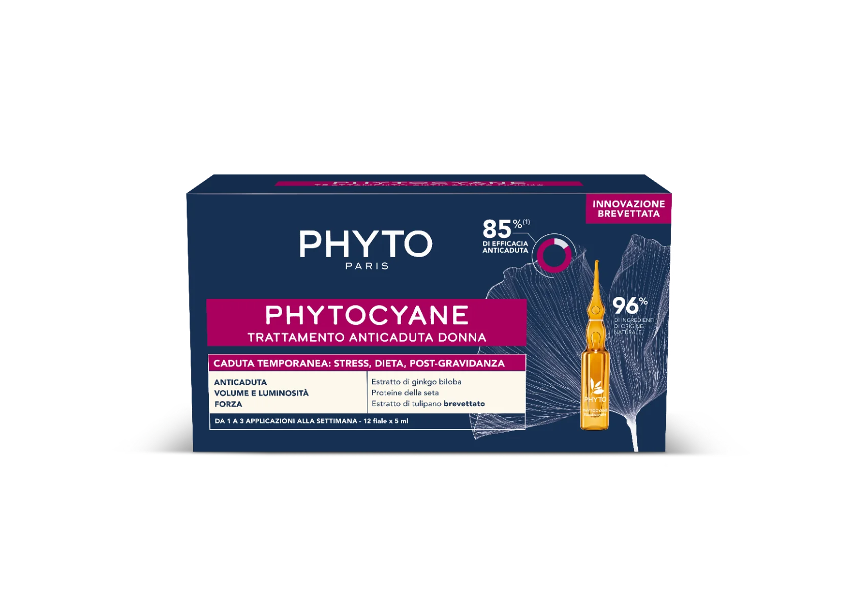 Phytocyane Fiale Donna Caduta Temporanea 12 Fiale da 5 ml Trattamento Anticaduta Temporanea