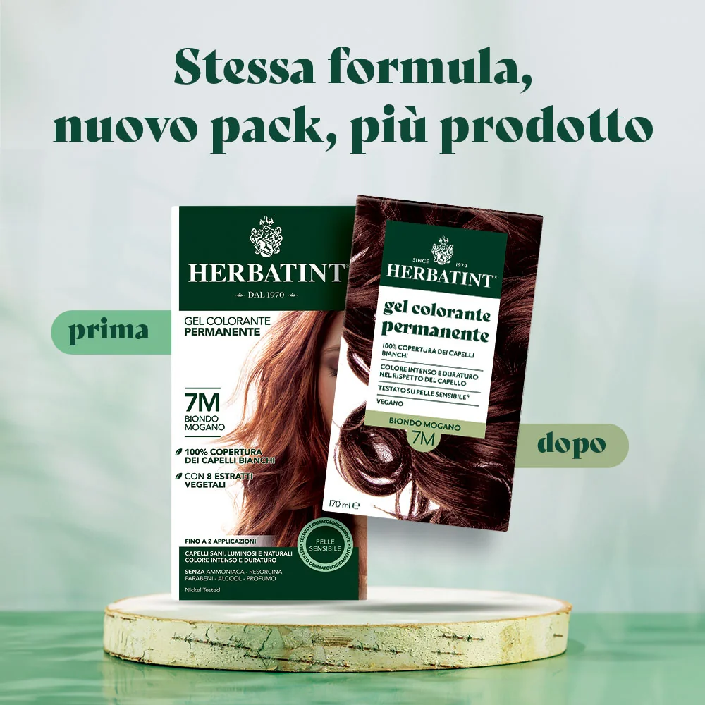 Herbatint Gel Colorante Permanente 7M Biondo Mogano 170 Ml Colore Intenso e Duraturo