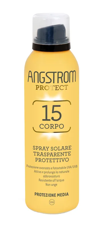 Angstrom Spray Solare Trasparente Corpo SPF 15 Protettivo 150 ml