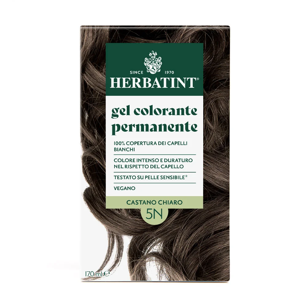 Herbatint Gel Colorante Permanente 5N Castano Chiaro 170 Ml Colore Intenso e Duraturo