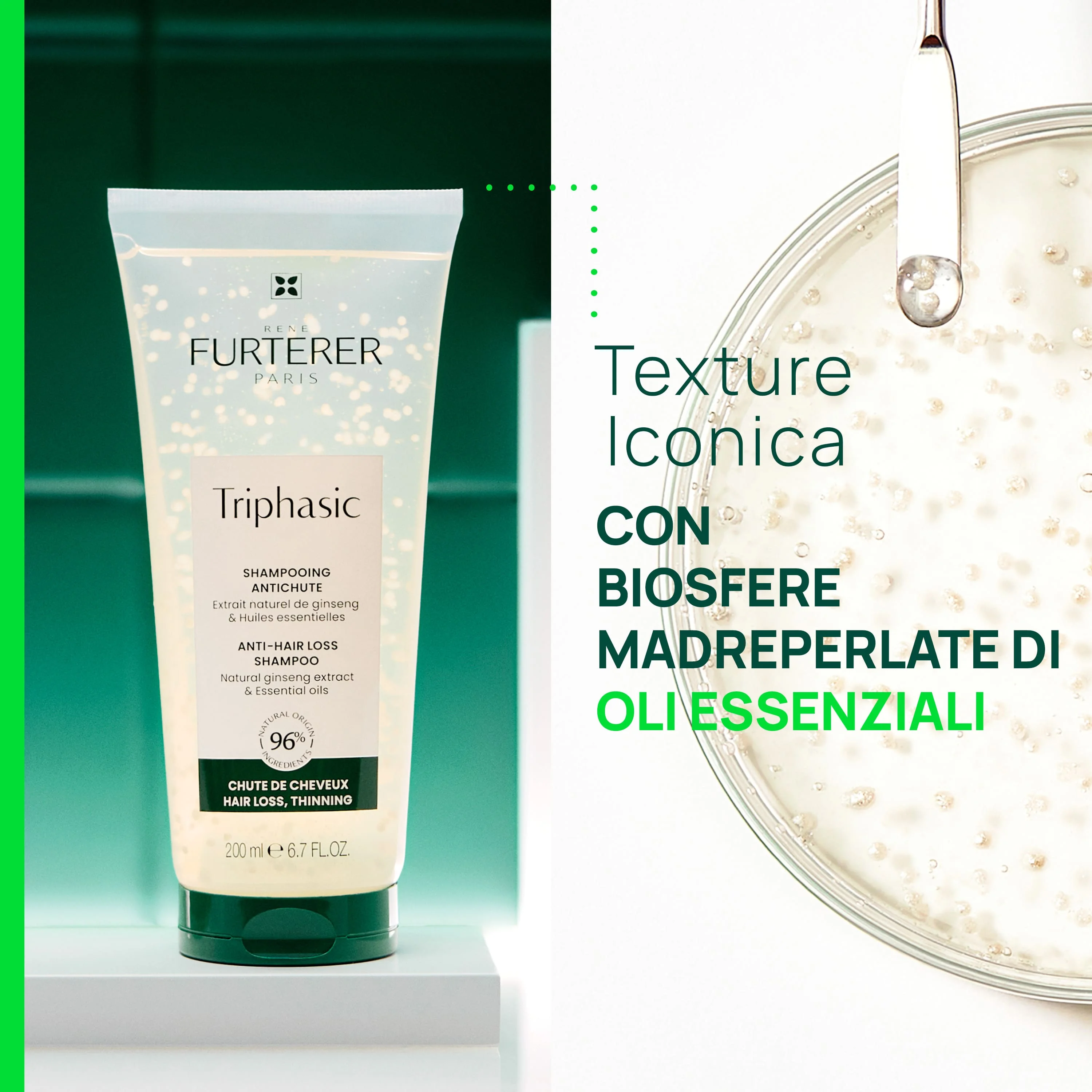 René Furterer Triphasic Shampoo Contro la Caduta dei Capelli Agli Olii Essenziali 200 ml Anti-Caduta