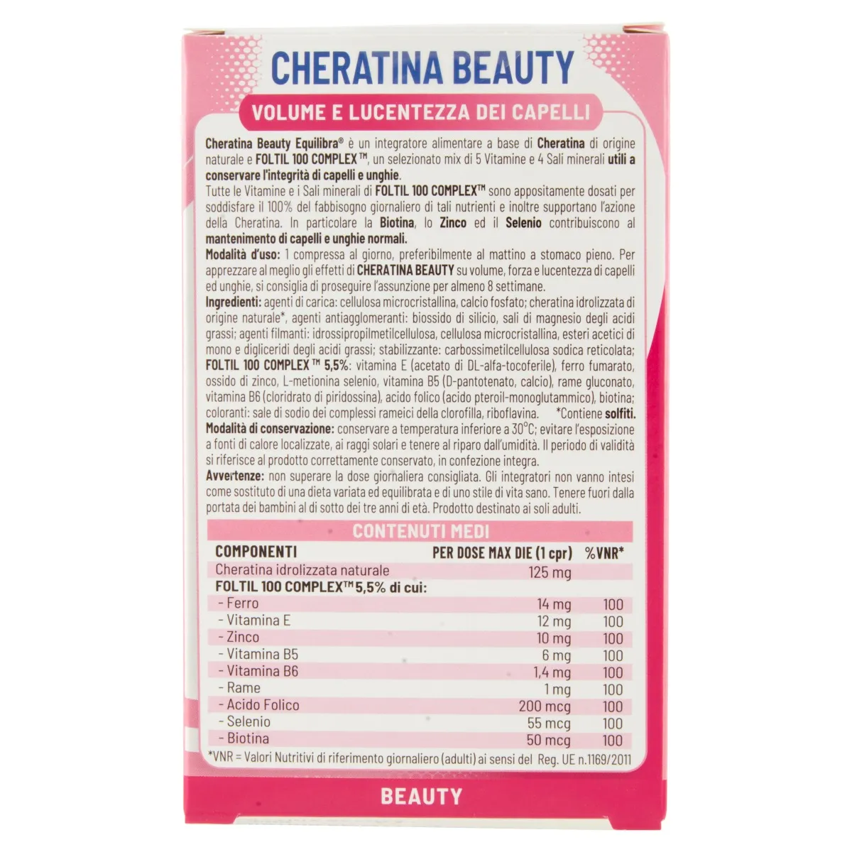 Equilibra Cheratina Beauty 20 Compresse Unghie e Capelli