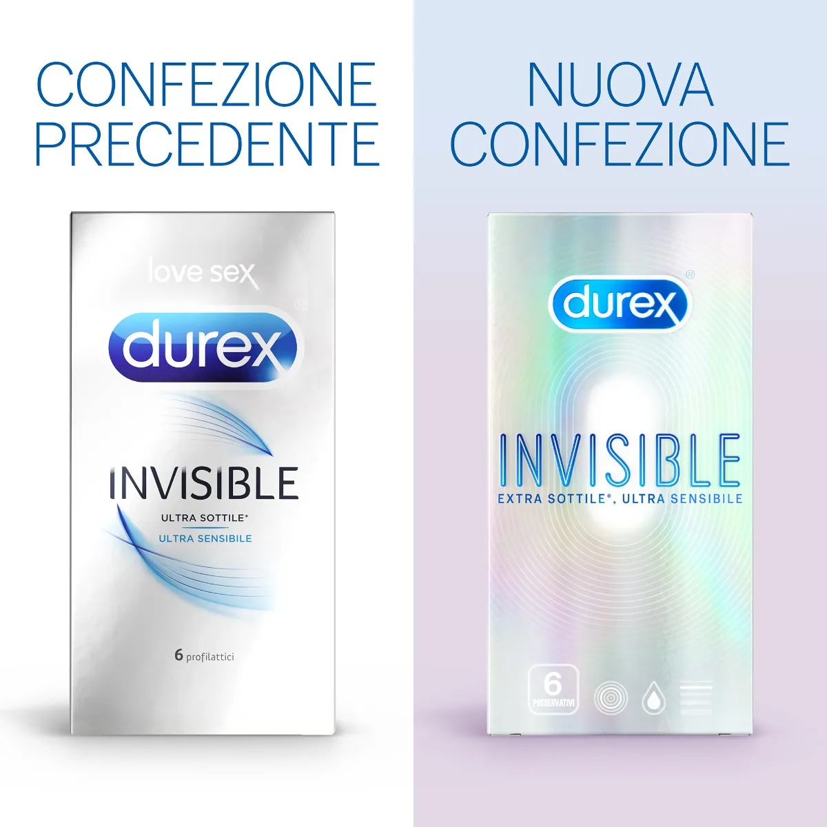 Durex Invisible Preservativi Ultra Sottili 6 Pezzi Per Massimizzare la Sensibilità