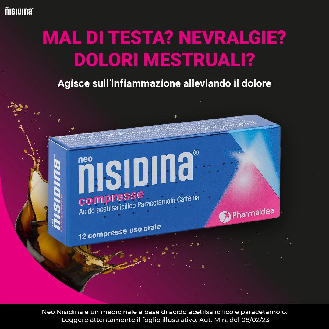 Neo Nisidina Analgesico Con Caffeina 12 Compresse Acido Acetilsalicilico Paracetamolo