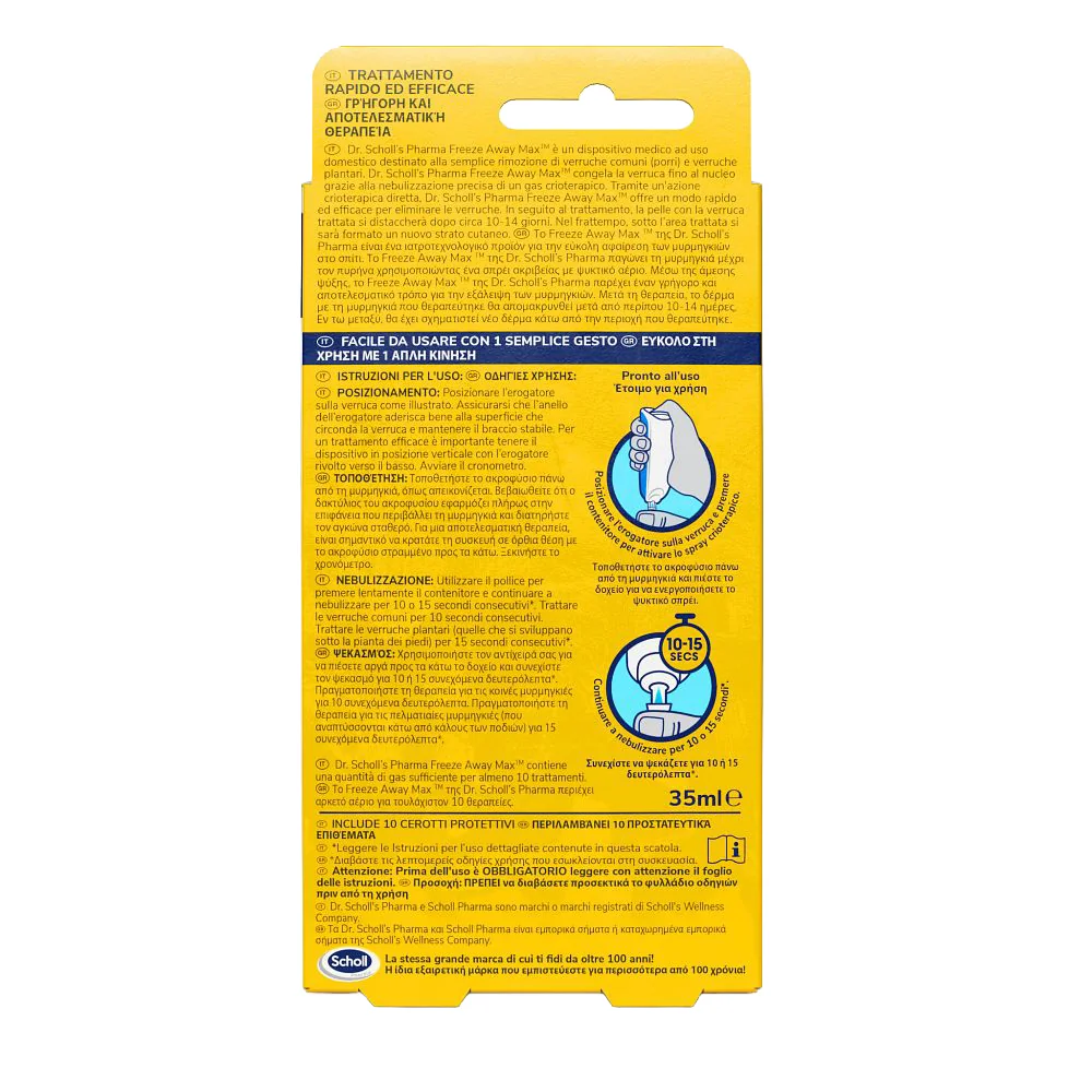 Trattamento Rimozione Verruche Scholl Freeze Away Max