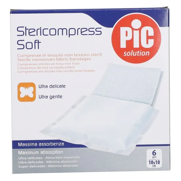 Pic Stericompress Soft Compresse di Garza 10x10 cm 6 Pezzi Ultra Delicate