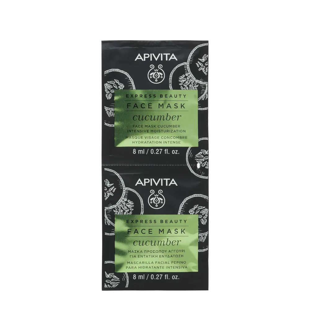 Apivita Express Cucumber 2 X 8 Ml Maschera Viso Idratante