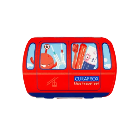 Curaprox Travel Set Kids Rosso Igiene Orale Bambini