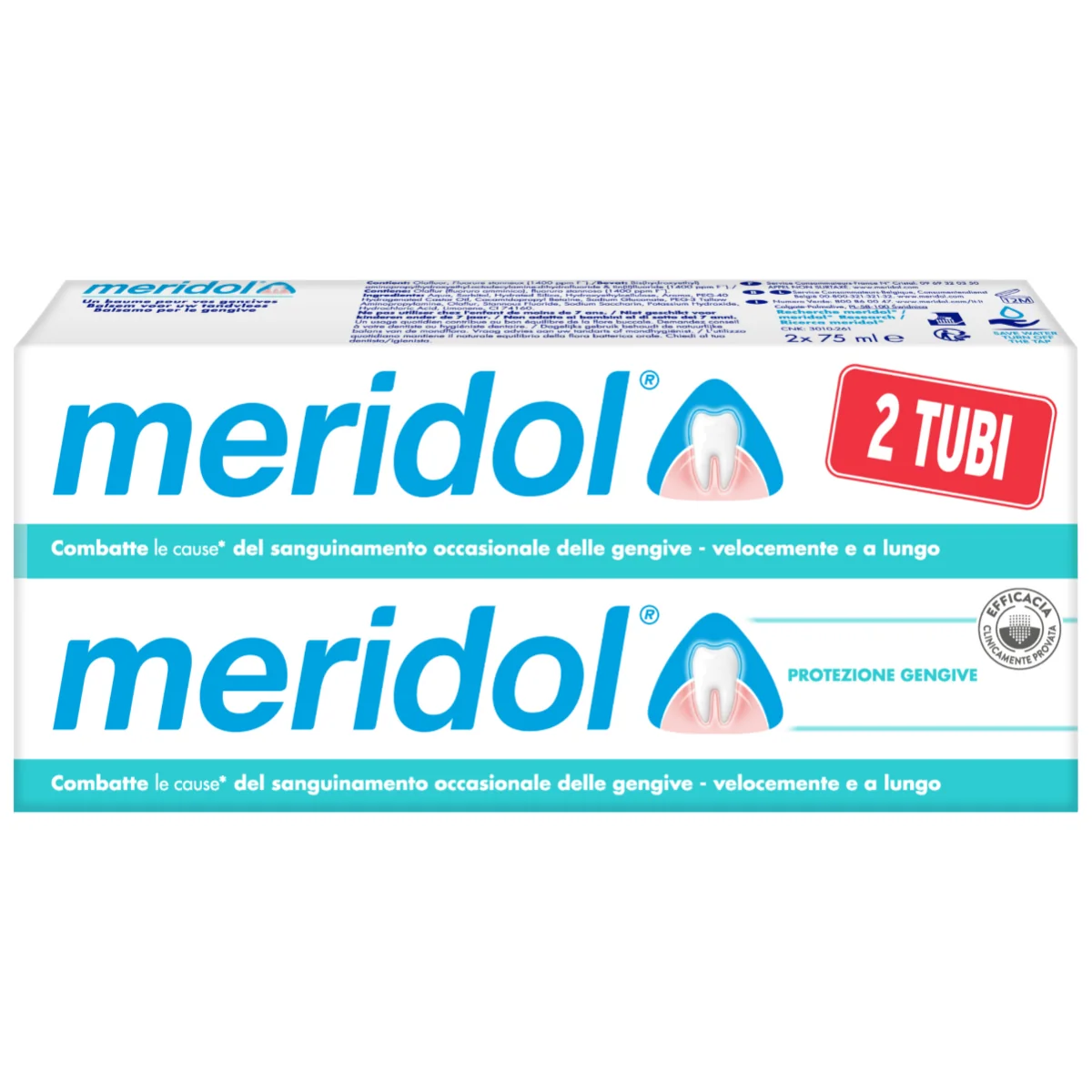 Meridol Dentifricio Bitubo 75 ml Contro L'Infiammazione Gengivale