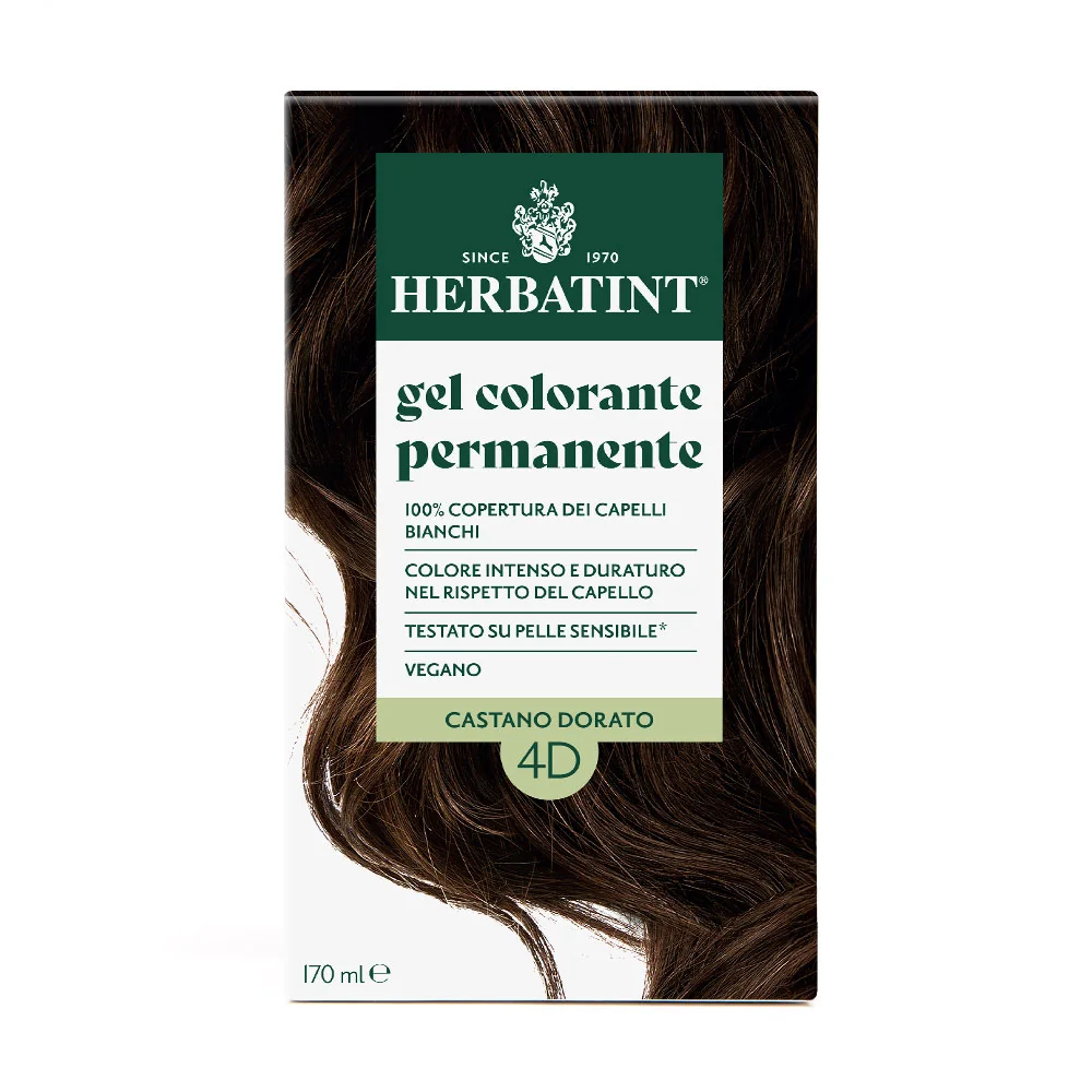 Herbatint Gel Colorante Permanente 4D Castano Dorato 170 Ml Colore Intenso e Duraturo