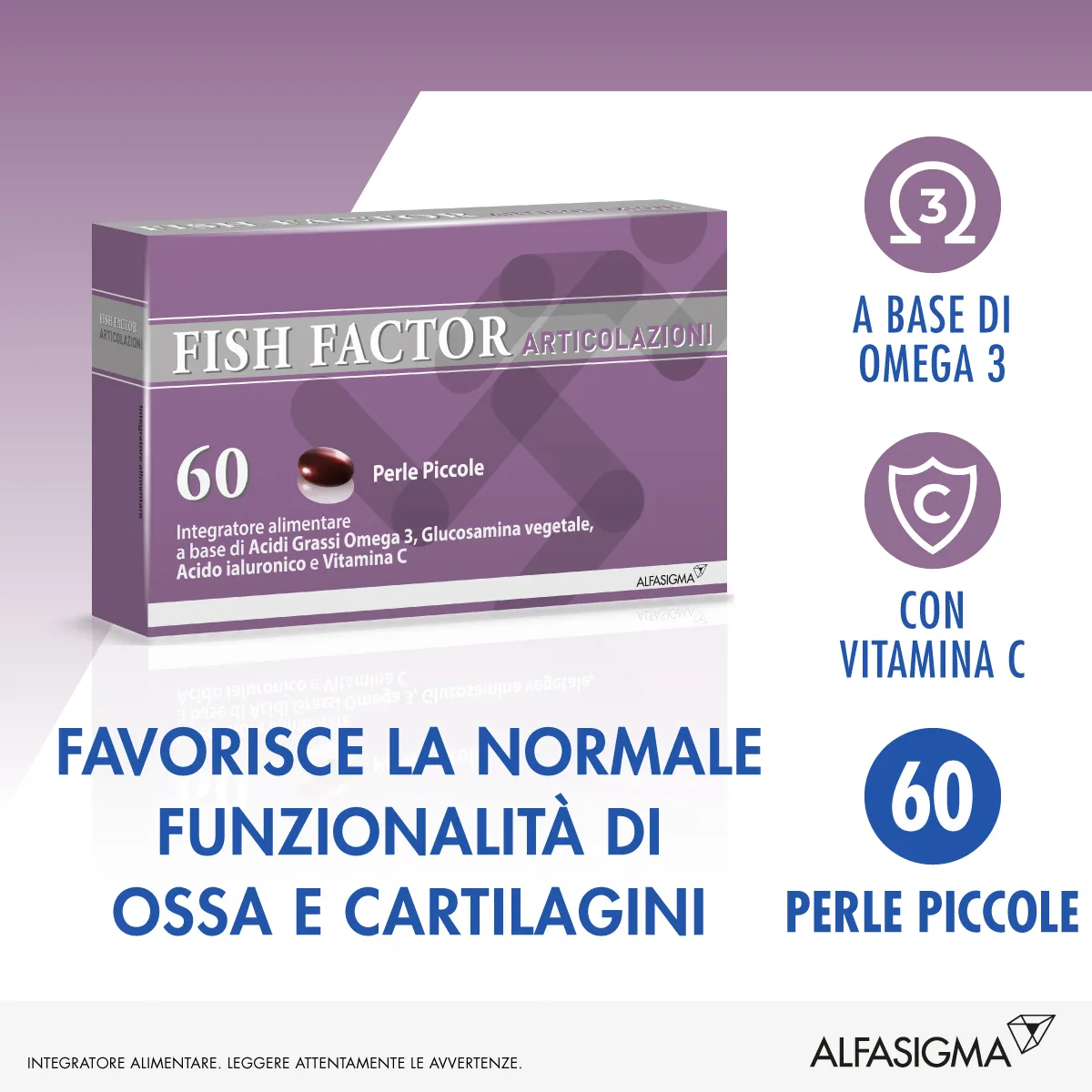 Alfasigma Fish Factor Articolazioni 60 Perle Integratore Omega-3