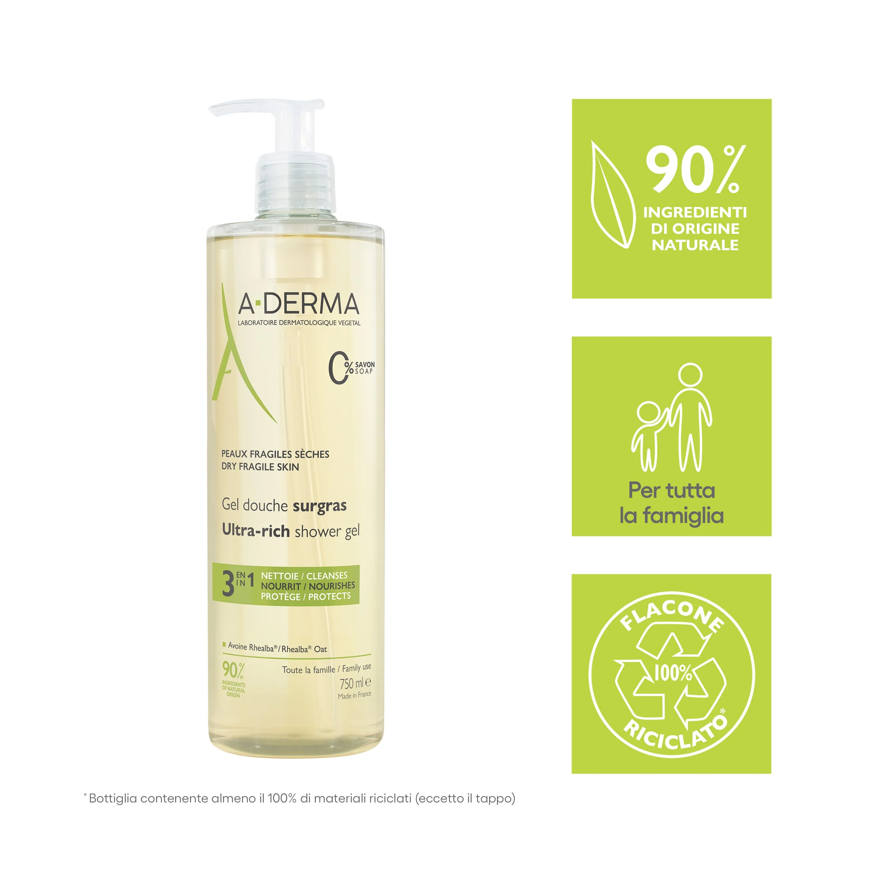 Les Indispensables Gel Doccia Surgras 750 Ml