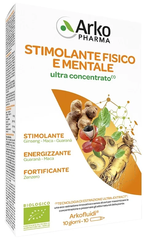 Arkofluidi Stimolante Fisico Mentale 10 Fiale Da 15 Ml