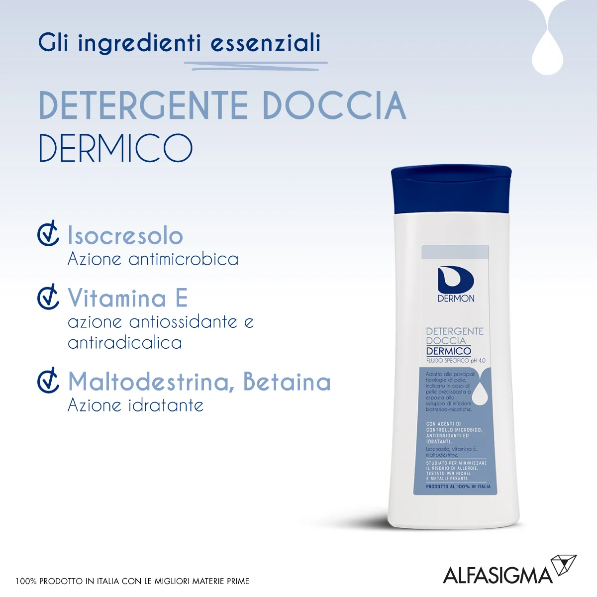 Dermon Detergente Doccia Dermico 250 ml per Infezioni Microbiche