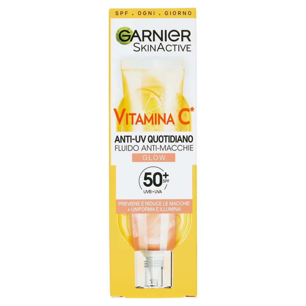 Garnier SkinActive Vitamina C Fluido Quotidiano Glow SPF50+ 40 ml Anti-Macchie