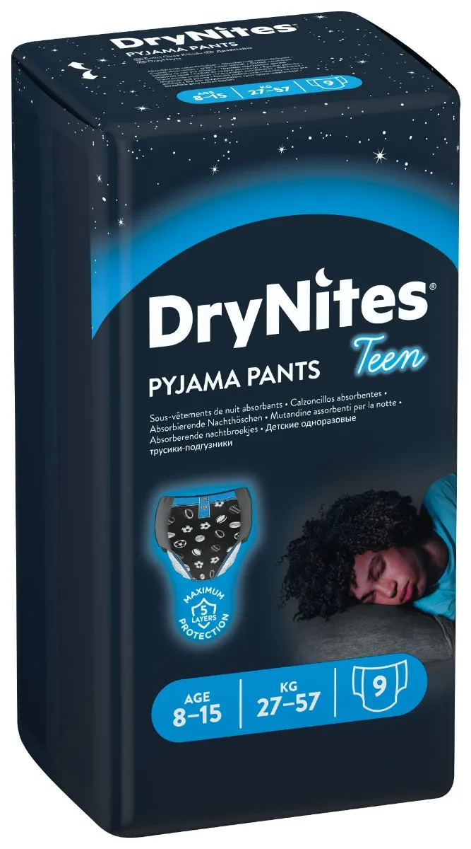 Huggies Drynites Boy Pyjama Pants Teen 27-57Kg 8-15 Anni 9 Pezzi