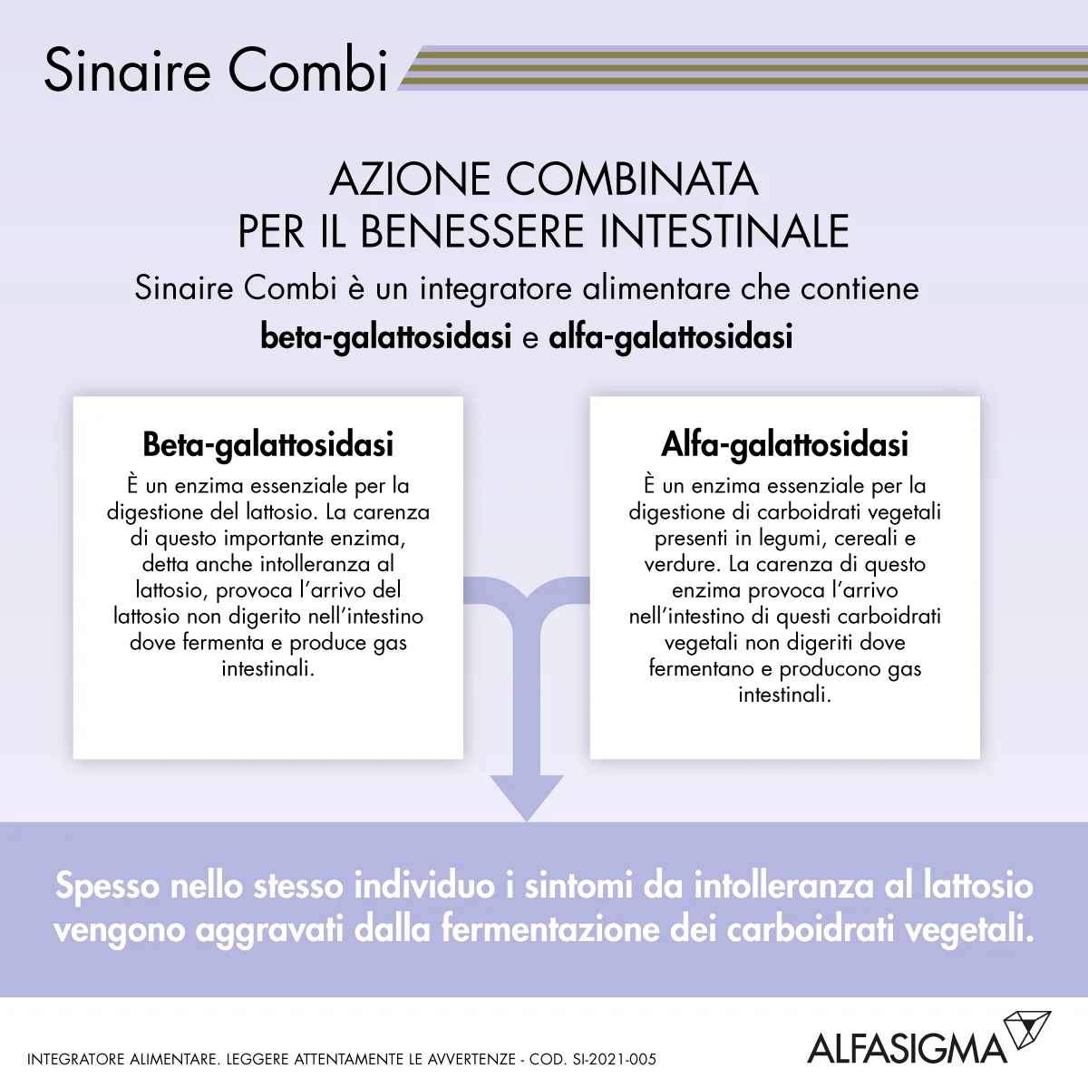 Sinaire Combi Integratore di Enzimi 30 Compresse Antifermentativo Intestinale