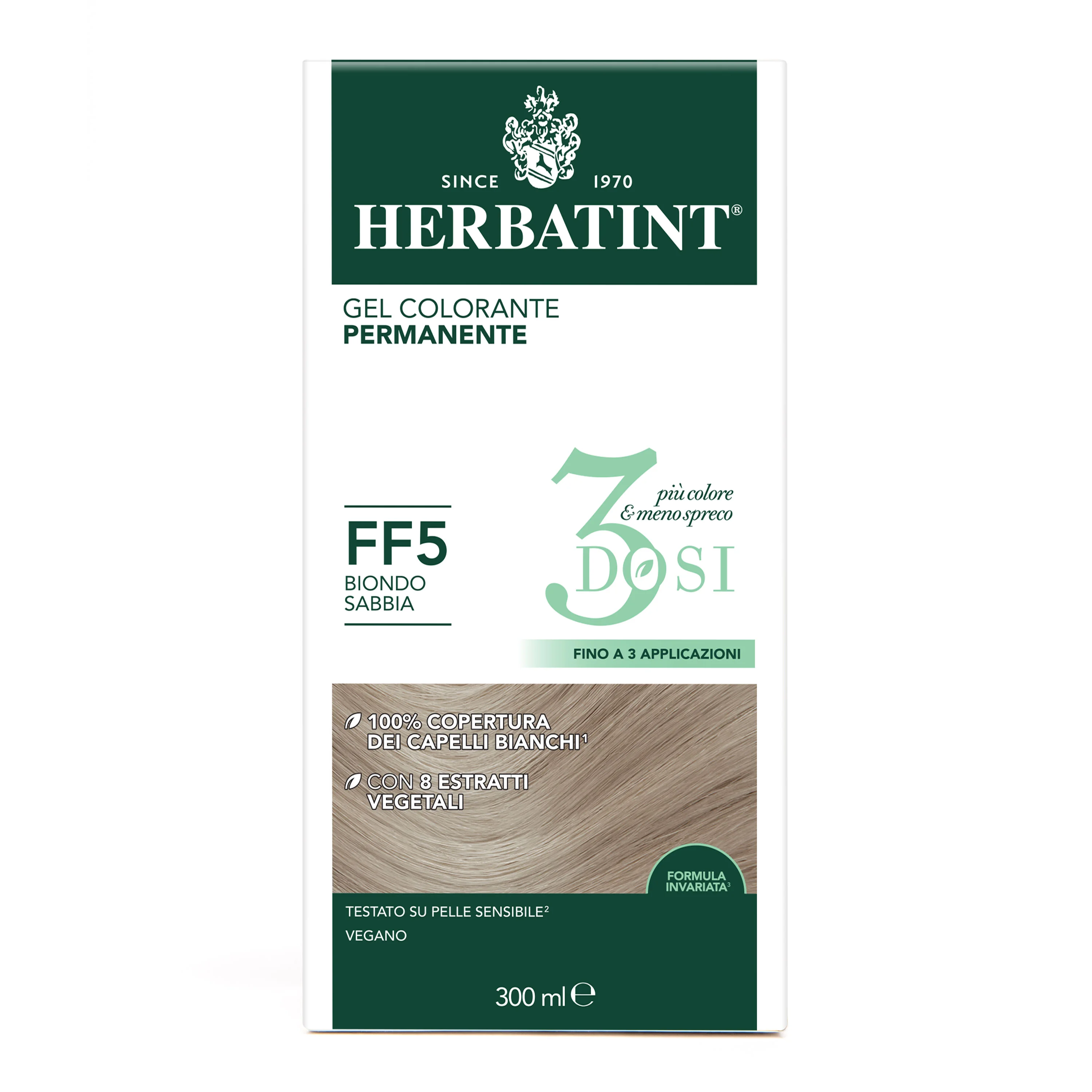 Herbatint Gel Colorante Permanente 3Dosi Ff5 300 Ml 100% Copertura Capelli Bianchi