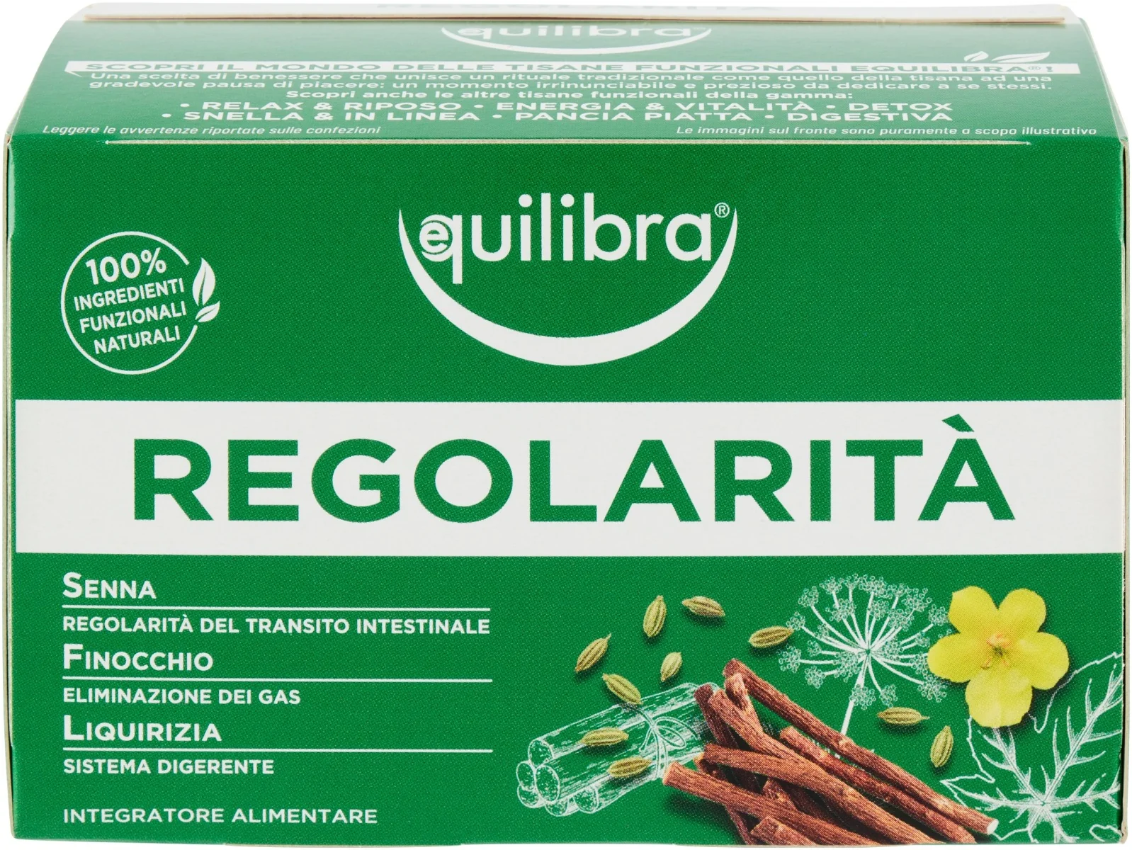 Equilibra Tisana Regolarità 15 Filtri con Finocchio Senna e Liquerizia