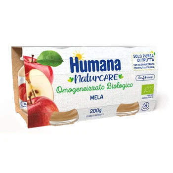 Humana Omogeneizzato Biologico Mela 2x100 g Alimento per Infanzia