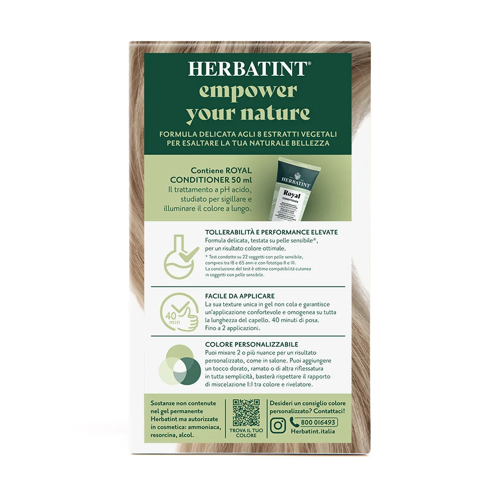 Herbatint Gel Colorante Permanente 10C Biondo Platino Cenere 170 Ml Colore Intenso e Duraturo
