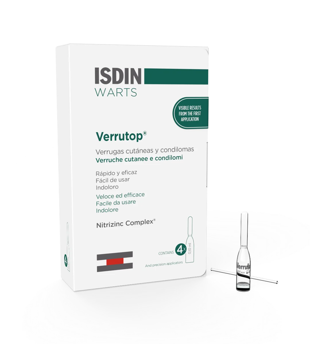 Isdin Verrutop 4 Fiale Verruche Cutanee e Condilomi
