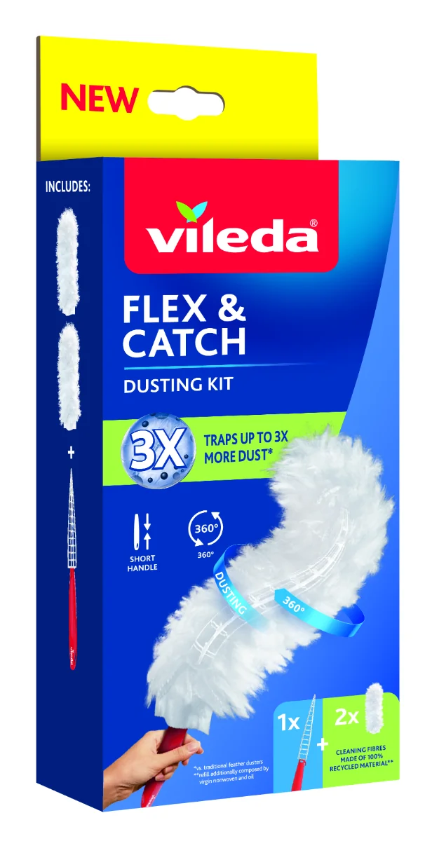 Vileda Flex & Catch Short Kit System + 2 Refills