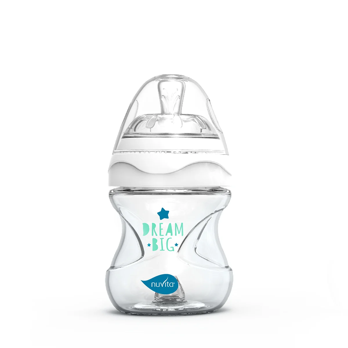 Nuvita Collection Glass Biberon Vetro Bianco 140 ml Con Valvola Riduci Coliche