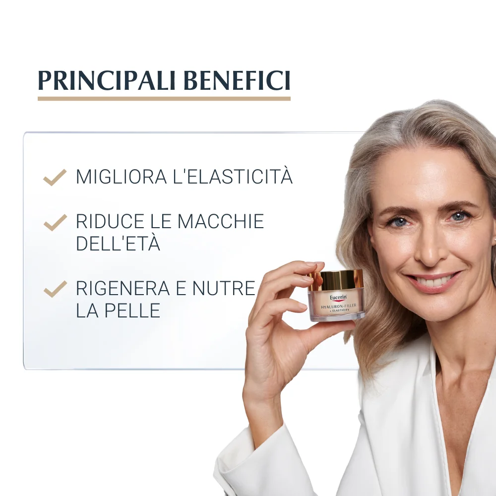 Eucerin Hyaluron-Filler+Elasticity Notte 50 ml Crema Viso Anti-età