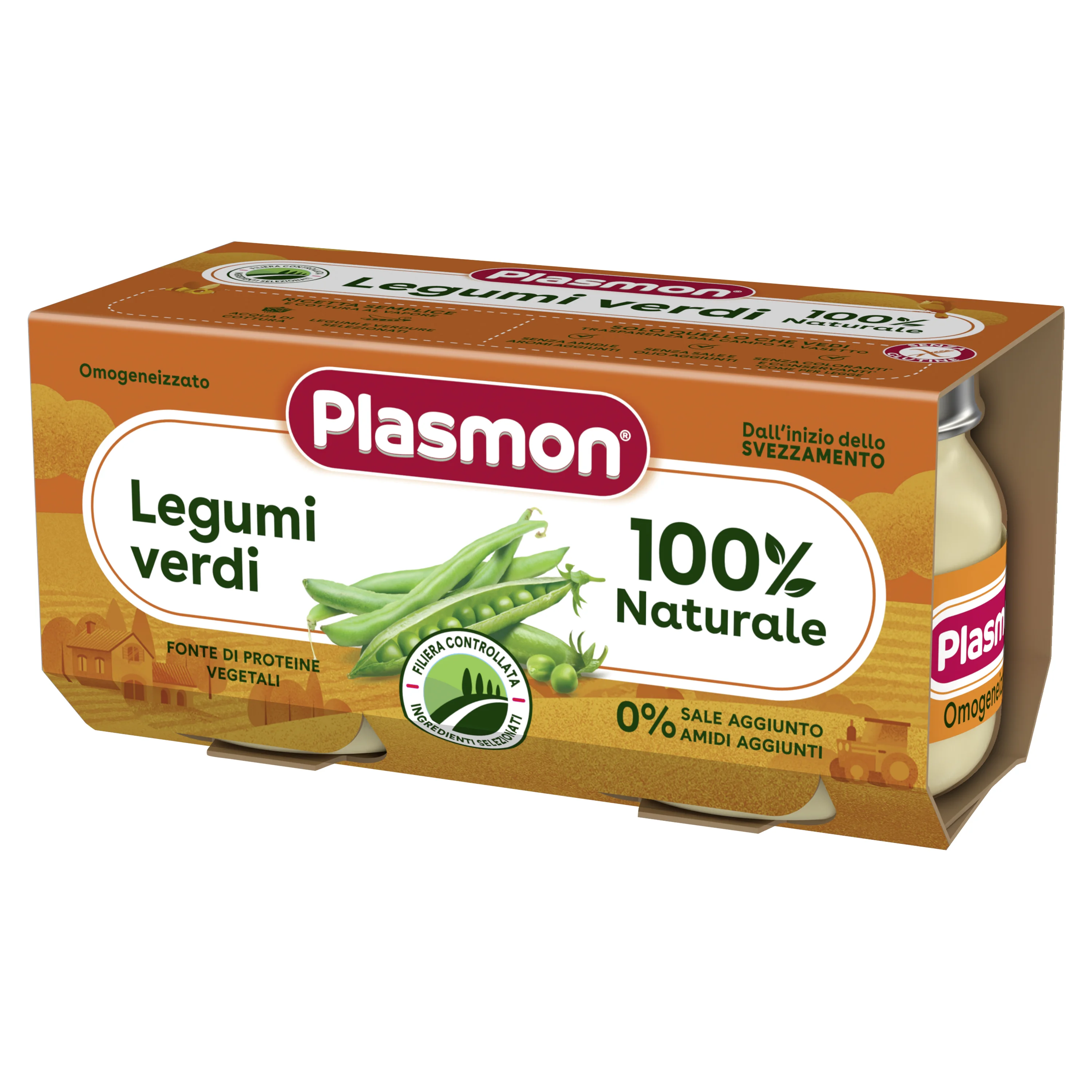 Plasmon Omog Legumi Verdi 2X80 g Prodotto per lo Svezzamento