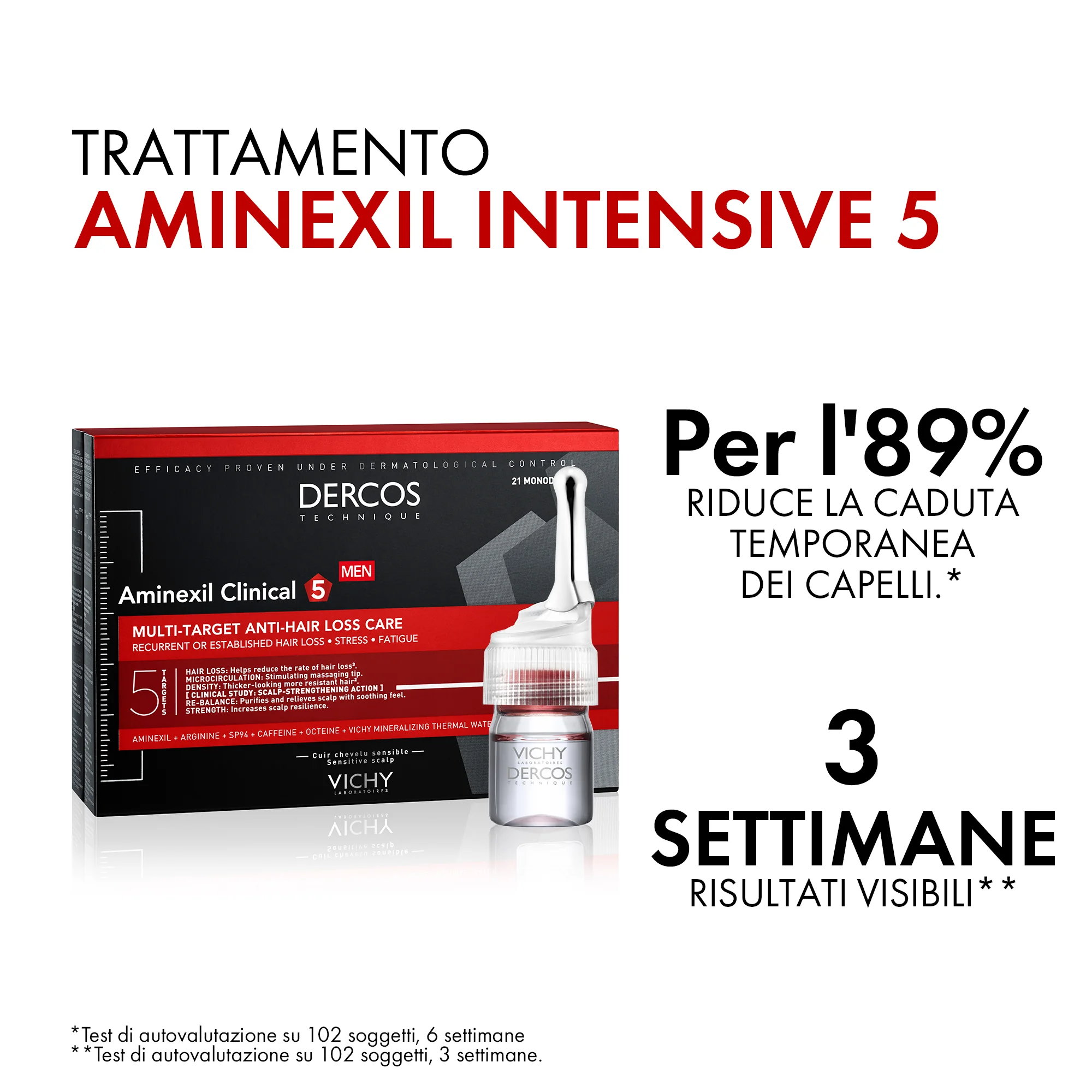 Vichy Dercos Aminexil 21 Fiale x 6 Ml Trattamento anticaduta uomo