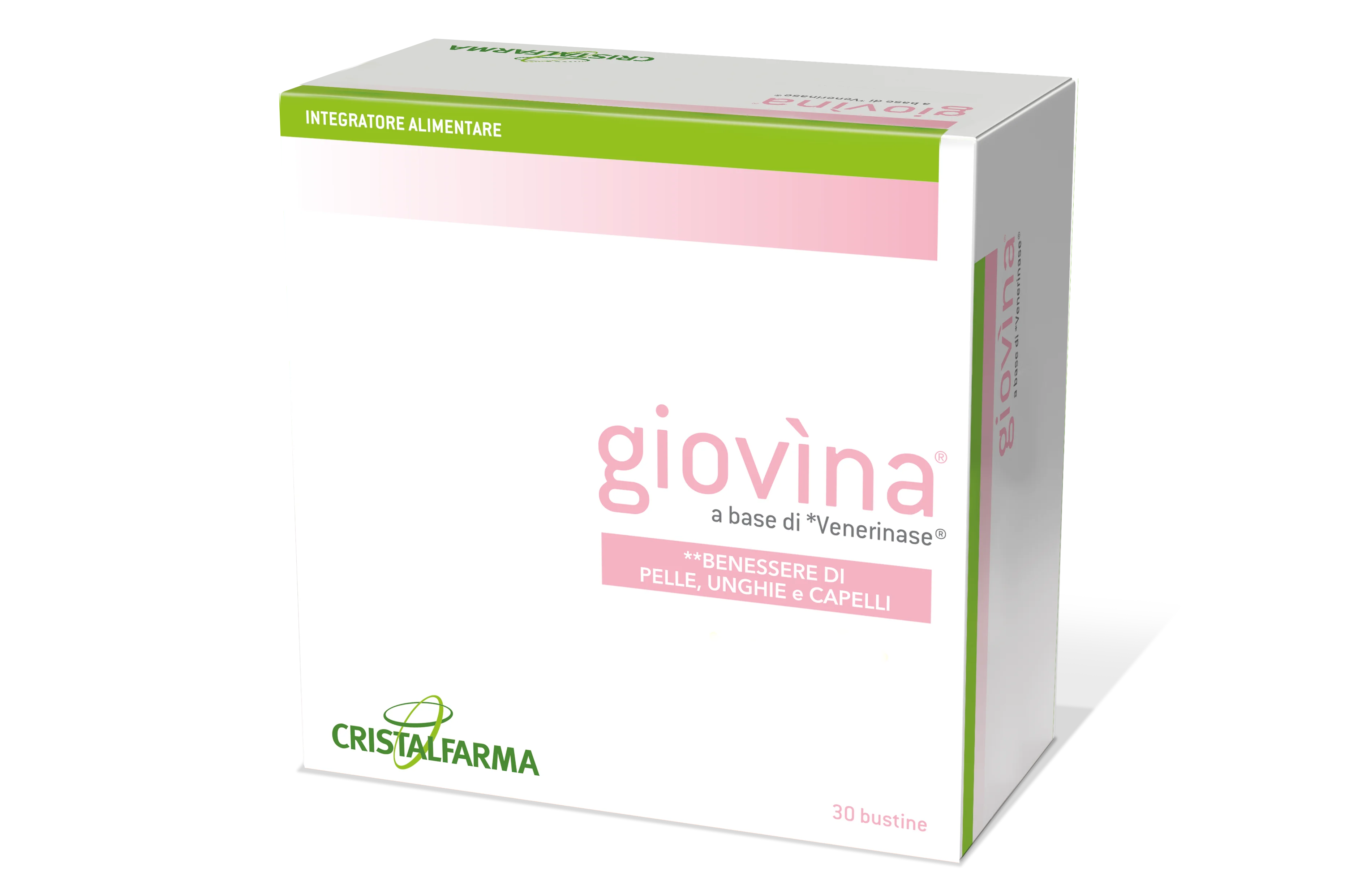Cristalfarma Giovìna 30 Bustine Integratore Pelle Unghie e Capelli