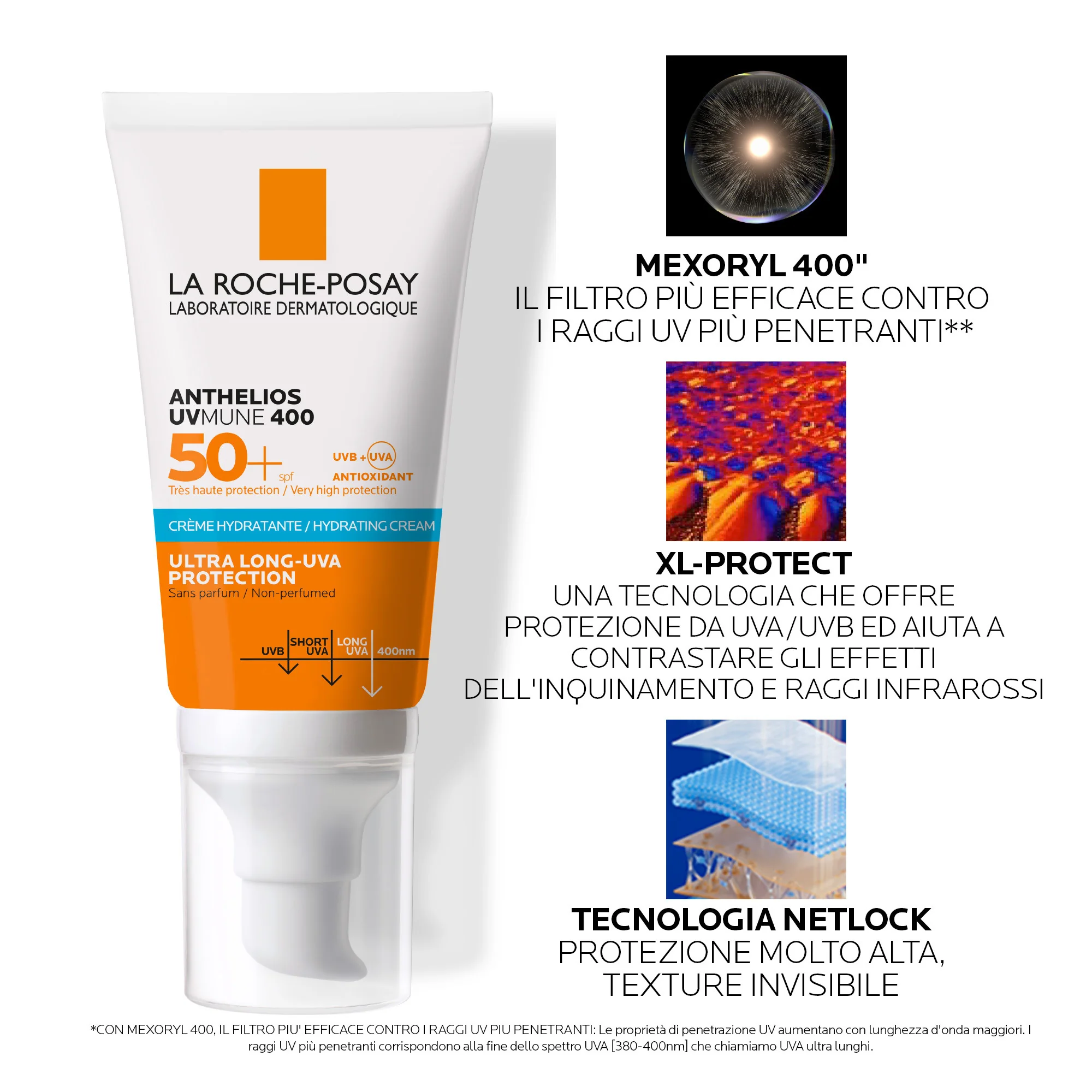 La Roche Posay Anthelios Uvmune 400 SPF 50+ Senza Profumo 50 ml Crema Idratante che Offre Protezione Estrema da UVA Ultra Lunghi