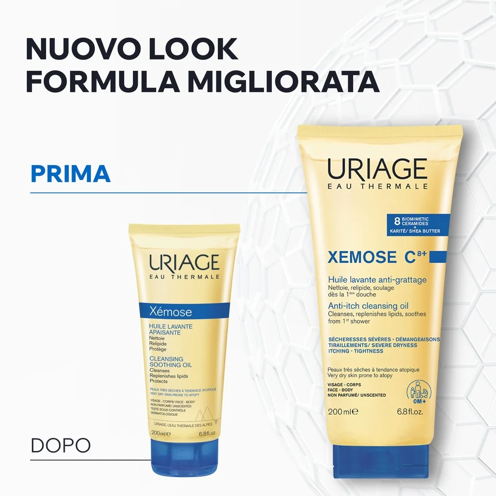 Uriage Xèmose Olio Lavante Lenitivo Doccia e Bagno 200 ml Detergente e Idratante